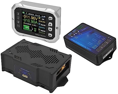 600A Smart Battery Monitor, RV Battery Monitor with Shunt, 0-120V Voltage Current Meter, APP Control, 2.4 Inch Display, for Lithium Batteries