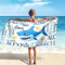 SearchI Personalisiertes Strandtuch mit Namen 76x152cm,Sandfreie, Schnell Trocknende und Leichte Mikrofaser Stranddecke,Personalisierte Badehandtuch Geschenke für den Strand, Reise, Sauna(Hai B)