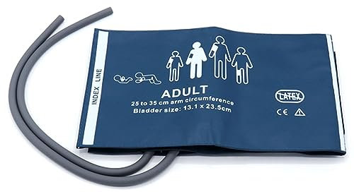 Manguito NIBP universal para adultos, manguito de presión arterial de repuesto de PU reutilizable de doble tubo de 25-35 cm, sin conector