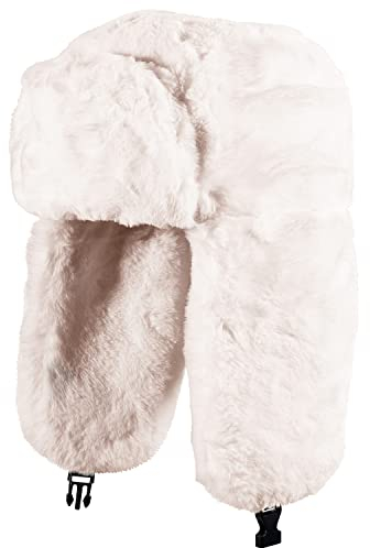 OneChance Damen Warme Wintermütze mit Ohrenklappen,Fellmütze,Kunstfellmütze,Hält Warm Beim Skifahren,Schlittschuhlaufen und Anderen Outdoor-Aktivitäten Erhältlich Weiß