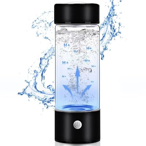 Botella de agua con infusión de hidrógeno, botella de agua portátil para electrólisis, vidrio de borosilicato a prueba de explosiones, redefine la hidratación con agua rica en hidrógeno para