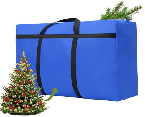 Odot Christmas Tree Storage Bag - Reinforced Handles, Waterproof, Fits 5FT Tree (110x60x35cm, Blue)