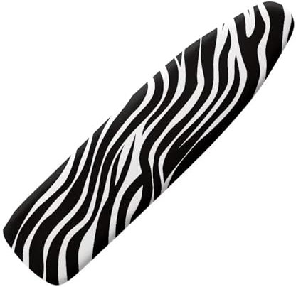 NETILGEN Polyester Ironing Board Covers Replacement Cover with Elastic Edges Adjustable Size Scorch Resistant Machine Washable Fit up to 132 x 45cm, Zebra Print