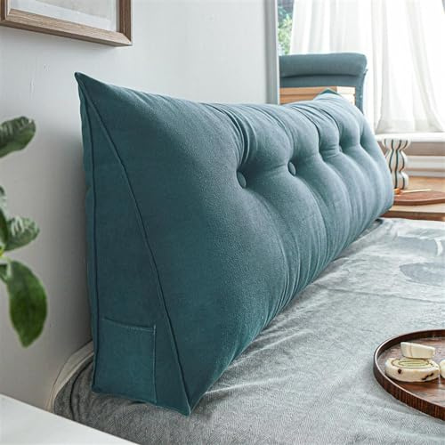 Triangolare Cuscino Da Lettura Schienale Testata Letto Divano Imbottitura Poggiaschiena Antireflusso Adulti Cuscino Letto Matrimoniale, Cuscino Cervicale Dormire Lungo(80 x 50 x 20 CM,Blue 1)