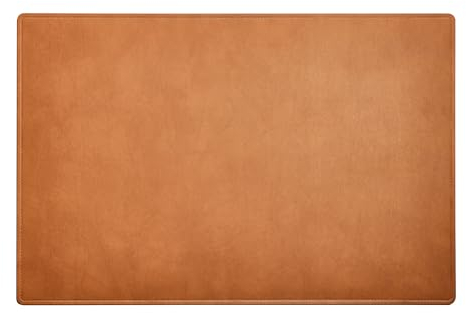 SPRINTIS - Schreibtischunterlage Leder Braun 60 x 40 cm, Schreibtischmatte aus recyceltem Naturleder, Tischunterlage aus Leder für Büro und Home Office