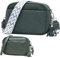 KUNKUN Kleine Handtasche Damen Umhängetasche Leder Crossbody Bag mit Drei Reißvers Chlussfächern und 1 Breiter Gurt und 1 Dünnen Schultergurten Tasche -Dunkelgrün