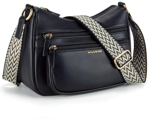 Missnine Crossbody Bag Damen Umhängetaschen Schulterhandtaschen, Wasserabweisend PU Leder Handtasche mit Verstellbarem Schultergurt