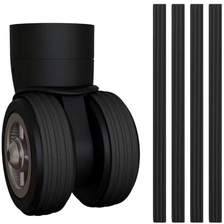 Rundago 4 Pezzi Protezione Per Ruote Bagagli Ruote Per Bagagli Copertura Silicone, può Essere Tagliato a Qualsiasi Lunghezza per Adattarsi a Tutte le Ruote (nero)