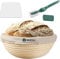 WERTIOO Gärkörbchen - 23cm Rundes Gärkorb zum Brotbacken, 100% Banneton Sauerteigbrotkorb, Brotgärkörbchen mit Brotschaber Brotmesser Leinenbezug, für Hausgebrauch und professionelles Backen optimal
