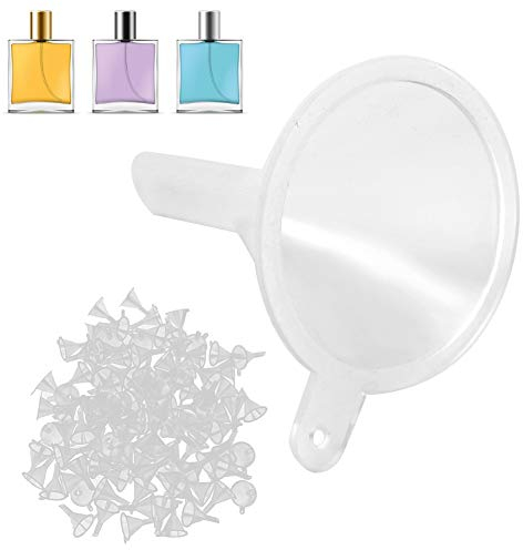 HUIHHAO Embudo de subpaquete, embudos pequeños de plástico Transparente de 100 Piezas, Herramientas de llenado de Botellas vacías for Perfume cosmético