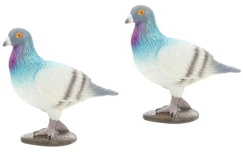 IMIKEYA Taube Figur 2 Stück Taubenmodell Spielzeug Kleine Taube Dekoration Mikro Taubenfigur Künstliche Taube Ornament Simulation Taubenstatue Kunststoff Taubenfigur Gartenvogelfigur Tauben Skulptur