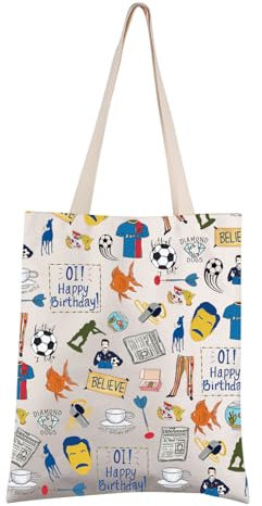 FEELMEM Ted Believe TV Show Happy Birthday Tote Bag Ted TV Show Fans Shopping Bag Gift For Soccer Football Lover