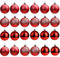 ATB-Foger 24 Red Christmas baubles matt shiny glittering Christmas tree decorations for holiday, wedding, party, home, festival, decorations(3 cm)