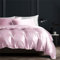 Gezu Housse de Couette Satin 220x240cm Rose Unie Parure de Lit Soie Lisse Soyeux Brillant Doux Sets de Housse de Couette 2 Personnes Linge de Lit avec 2 Taies d'oreiller 65x65cm avec Fermeture Éclair