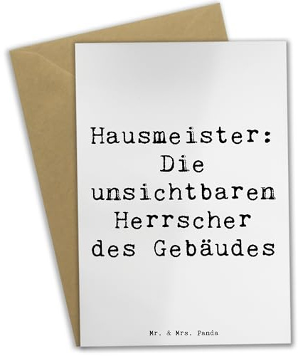 Mr. & Mrs. Panda babykarte Spruch Hausmeister Macht - Geschenk, handwerkliches Geschick, hochzeitskarten, weihnachtskarten, Hausmeisteralltag, handgefertigte Geschenke, Werkzeug, Hausmeisterstolz