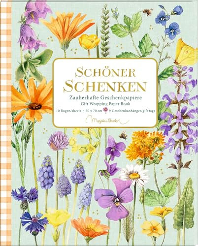 Geschenkpapier-Buch – Schöner Schenken: Zauberhafte Geschenkpapiere - Marjolein Bastin - GartenLiebe: 10 Geschenkpapiere | 50 x 70 cm | tolle Designs | im Buch | mit Anhängern und DIY-Ideen