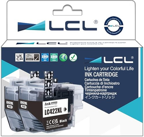 LCL LC422 LC422XL Schwarz Tintenpatrone für hoher Kapazität Kompatibel für Brother LC-422XL LC422XL LC422XLBK LC422BK MFC-J5340DW MFC-J5345DW MFC-J5740DW MFC-J6540DW MFC-J6940DW (2-Pack)