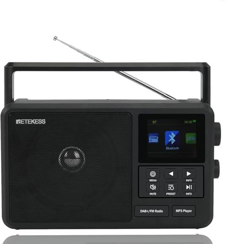 Retekess TR640 Radio Internet,Radio Portatile Digitale Dab,Radio Digitale FM,Connessione Senza Fili,Antenna Esterna,Adatto per gli Appassionati di Radios,Persone di Mezza età