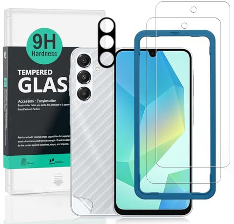 Ibywind 2 Pièces Verre Trempé pour Samsung Galaxy A16 4G/5G 6,7,9H Dureté Protection écran,avec 1 Pièce Protection Caméra,1 Pièce Film Arrière,Facile à installer