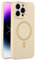 Mixroom - Custodia Cover per iPhone 13 Pro in Tpu silicone liquido morbido compatibile con MagSafe accessori con cerchio magnetico integrato Beige