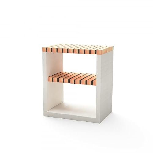 MAESTRO FERRETERO Movelar - NOLA Grillbank für vorgefertigten Baustellen (weiß, orange - 70 x 47 x 47 cm) - Verwendung im Freien