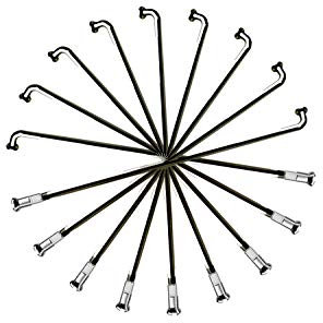 Generisch 74 Stück Fahrrad Speichen Spokes 229mm Verzinkt 2mm Schwarz mit Nippel