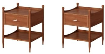 NightStands Nachttisch aus Massivholz mit zwei Schubladen in brauner Farbe für Wohnzimmer, Schlafzimmer, Arbeitszimmer, Aufbewahrungsschrank für Bücher, Lampen usw