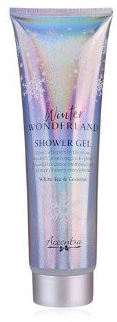 Accentra Duschgel WINTER WONDERLAND Pflegedusche in winterlicher Tube, Duft: White Tea & Kokosnuss, Frauen Geschenk Weihnachten in blau, weiß, silber metallisch schimmernd