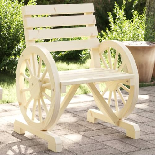 LoogCape Gartenstuhl Massivholz Tanne 58x58x78,5 cm, Holz Outdoor Stuhl mit Armlehnen, Bequeme Terrassenmöbel für Garten, Patio & Balkon, witterungsbeständig