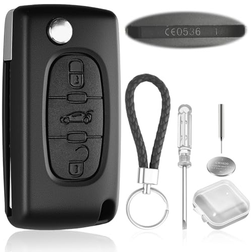 3 Boutons Coque de Clé de Voiture CE0536 HU83 avec Peugeot et Citroën