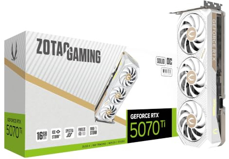 ZOTAC Gaming GeForce RTX 5070 Ti Solid CORE OC White Edition DLSS 4 16GB GDDR7 256-bit 28 Gbps PCIE 5.0 Gaming Scheda Grafica, IceStorm 3.0 Advanced Cooling, Spectra RGB Lighting, ZT-B50710Q2-10A