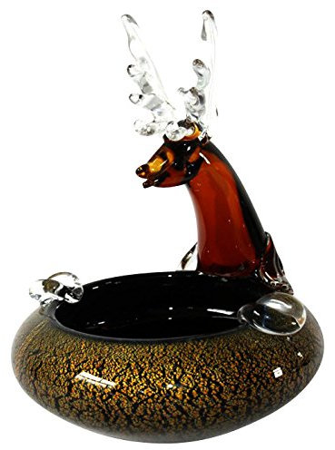 Aschenbecher Glasfigur Figur Hirsch Glas im Murano Antik Stil 26cm