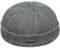 Sterkowski Docker Mütze | Harris Tweed Beanie Kappe für Herren und Frauen | Leon der Profi Cap | Fahrrad Mütze | Kapitänsmütze | Wintermütze | Schwarz/Grau 58 cm