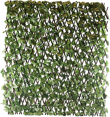 Treillis de décoration - Écran de jardin aux feuilles artificielles - 1 m x 2 m - Haie extensible pour rendre votre balcon privé
