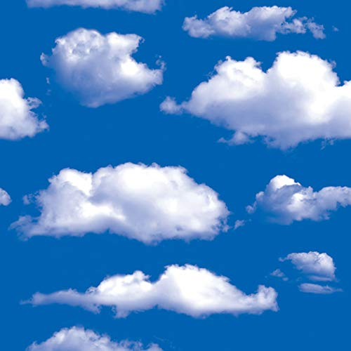 Ciel Bleu nuages Motif Contact papier Self Adhersive Vinyle amovible papier peint pour Dosseret de cuisine Décoration murale Art Crafts Decor 45 x 297,2 cm