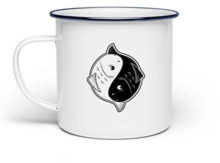 Ideal for fish fans and anglers - enamel mug - White - One size