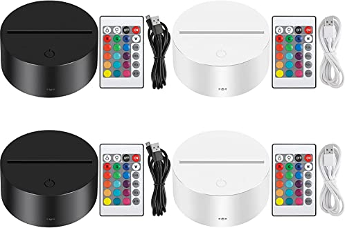 Thlevel 3D LED Nachtlicht mit Fernbedienung USB Kabel Illusion Lampe 15 Farben Dekoration Lichter Dimmbar für Schlafzimmer Kinderzimmer Wohnzimmer Bar Shop