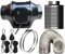 Zero Feel the dream 5 inch 125mm Fan Kit with rope ratchets, ducting, carbon filter, inline 2 speed fan with UK Plug mixed flow fan