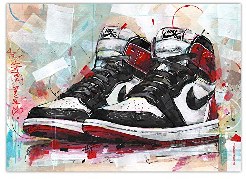 Nike Air Jordan 1 Retro High 'Black Toe' Kunstdruck (50x70cm) *ungerahmt