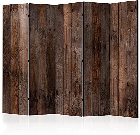 murando Raumteiler Foto Paravent Holz 225x172 cm beidseitig auf Vlies-Leinwand Bedruckt Trennwand Spanische Wand Sichtschutz Raumtrenner Design Holzoptik Wood Bretter f-C-0227-z-c