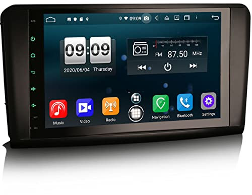 Erisin Autoradio 8 cœurs avec radio GPS DAB + Android 10.0 9 écran tactile pour Mercedes Benz Classe ML GL W164 X164 Bluetooth CarPlay Android Auto DSP WiFi 4G RDS 4 Go RAM + 64 Go ROM