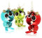com-four® 3X Premium Christbaumschmuck - Deko-Alien aus echtem Glas - besondere Baumkugeln als Weihnachtsdeko - spezielle Weihnachtsbaumanhänger (Fantasy-Alien - 3 Stück)