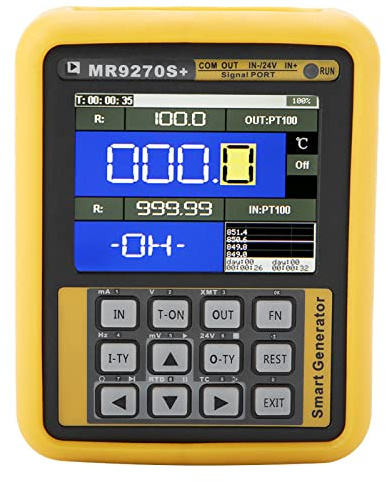 Tyenaza Generador de Señal MR9270S, Generador de Señal Multifunción Portátil, MR9270S + 4-20MA Generador de Señal Calibración Corriente Voltaje Termopar, para Sistema PLC DCS (AC220V EU Plug)