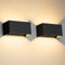 Klighten 24W LED Wandleuchte Innen/Außen,2PCS Außenlampe Außenleuchte innen, IP65 Aussenleuchte Wand UP Down,Außenwandleuchte wandleuchte innen Mit Einstellbar Abstrahlwinkel Warmweiß,Schwarz