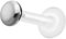 PIERCINGLINE PTFE Labret mit Gewinde TITAN AUFSATZ SCHRAUBDISC FLACH Piercing Lippe Nase Ohr Helix Tragus Medusa Silberfarben 4 mm Disc 1,2 x 10 mm