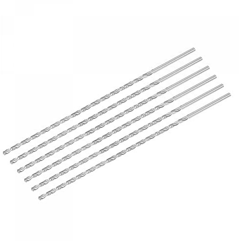 sourcing map HSS(High Speed Steel) Extra Long Twist Drill Bits, 3.5mm Drill Diameter 200mm Length 6 Pcs