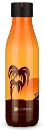 LES ARTISTES Paris A-4253 Bottle'Up, Thermos 500 ml, Gourde isotherme sans BPA, Réutilisable, Garde au chaud 12h et au froid 24h, Acier Inoxydable, Design Sunset