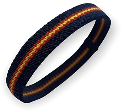 MIBANDERA Pulsera Bandera España Hombre Mujer. Pulsera España Elástica. Pulsera Cuero Tela España (Azul Marino 1 cm)