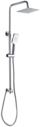 Marwell Bayala Système de douche carré avec douche à effet pluie 20 x 20 cm avec main courante réglable avec 3 types de jets