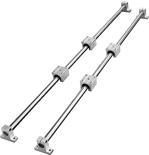 VEVOR Linearführungsschienen-Set, SFC16 1000 mm, 2 Stück 39,4 Zoll/1000 mm SFC16-Führungsschienen, 4 Stück SC16-Gleitblöcke, 4 Stück Schienenstützen, Linearschienen und Lagersatz für automatisierte Ma